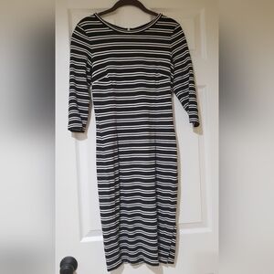 Ann Taylor striped midi dress Small Petite